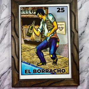 Cuadro de Madera Rústico Del Borracho